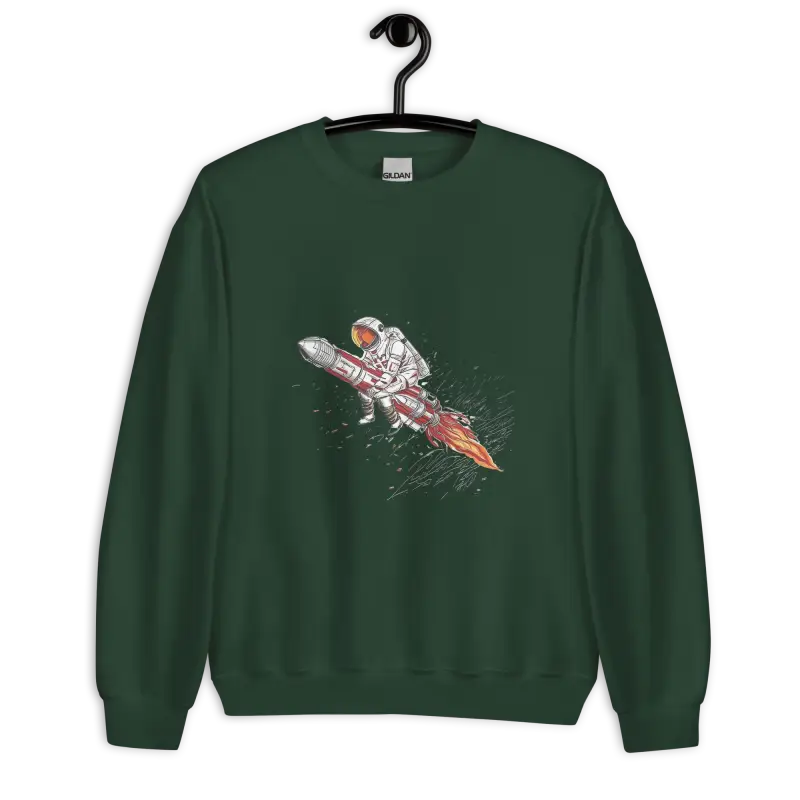 Astronot Desenli Sweatshirt ile Uzaya Yolculuk Yapın - Baskılı Sweatshirt