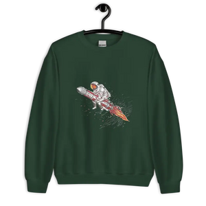 Astronot Desenli Sweatshirt ile Uzaya Yolculuk Yapın - Baskılı Sweatshirt