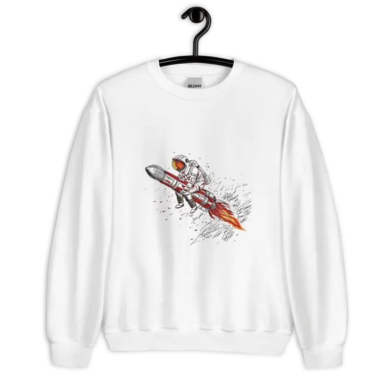 Astronot Desenli Sweatshirt ile Uzaya Yolculuk Yapın - Baskılı Sweatshirt