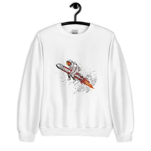 Astronot Desenli Sweatshirt ile Uzaya Yolculuk Yapın - Baskılı Sweatshirt