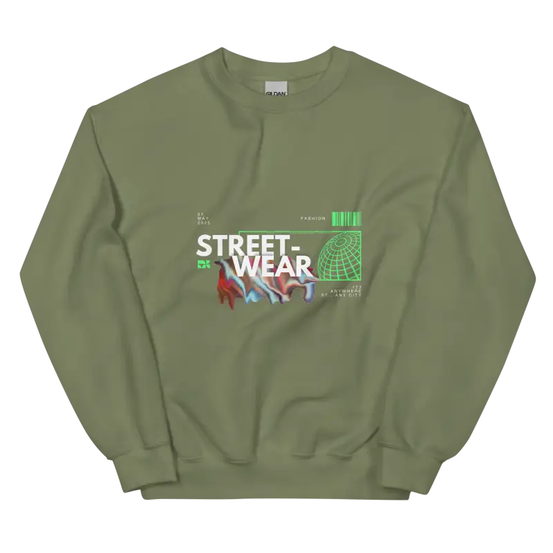 Eşsiz Tasarım Unisex Sweatshirt ile Rahat ve Şık Stil - Military Green / S