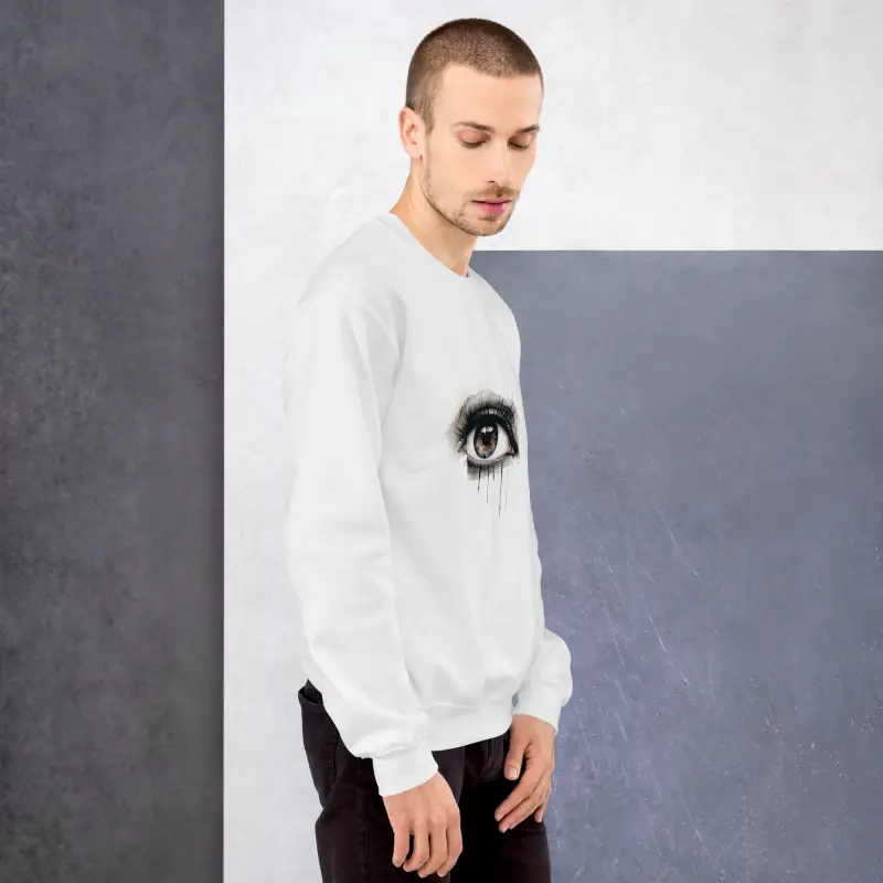 Göz Baskılı Unisex Sweatshirt ile Rahat ve Şık günlük stil