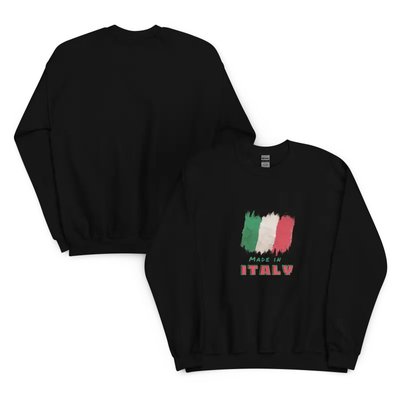 Made in Italy Unisex Sweatshirt Renk Siyah Uzun Süreli Kullanım - Baskılı Sweatshirt