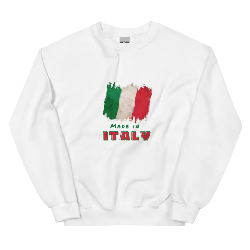 Made in Italy Unisex Sweatshirt Renk Siyah Uzun Süreli Kullanım - White / S - Baskılı Sweatshirt