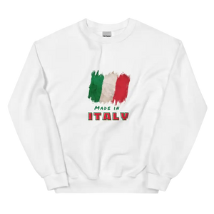 Made in Italy Unisex Sweatshirt Renk Siyah Uzun Süreli Kullanım - White / S - Baskılı Sweatshirt