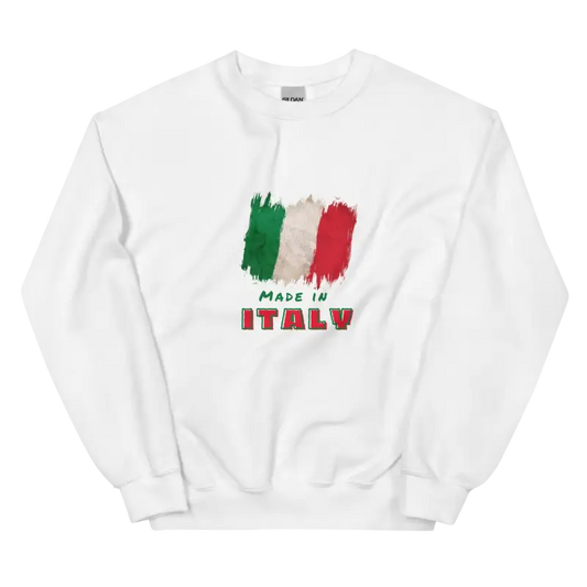 Made in Italy Unisex Sweatshirt Renk Siyah Uzun Süreli Kullanım - White / S - Baskılı Sweatshirt