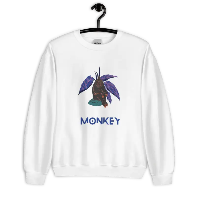 Monkey Baskılı Unisex Sweatshirt ile Rahat Şıklığı Yakalayın - Baskılı Sweatshirt