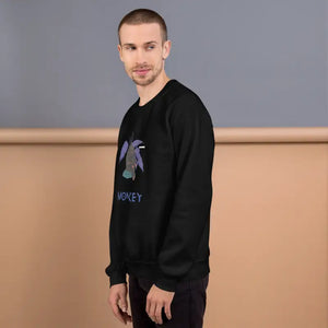 Monkey Baskılı Unisex Sweatshirt ile Rahat Şıklığı Yakalayın - Baskılı Sweatshirt