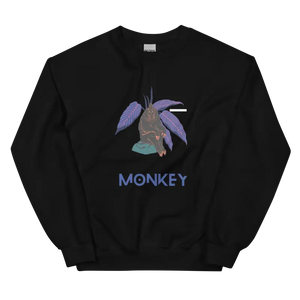 Monkey Baskılı Unisex Sweatshirt ile Rahat Şıklığı Yakalayın - Black / S - Baskılı Sweatshirt