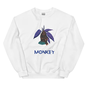 Monkey Baskılı Unisex Sweatshirt ile Rahat Şıklığı Yakalayın - White / S - Baskılı Sweatshirt