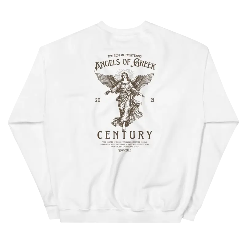 Vintage Stil Sırt Baskılı Angels Sweatshirt Soğuk Günler İçin - S - Baskılı Sweatshirt